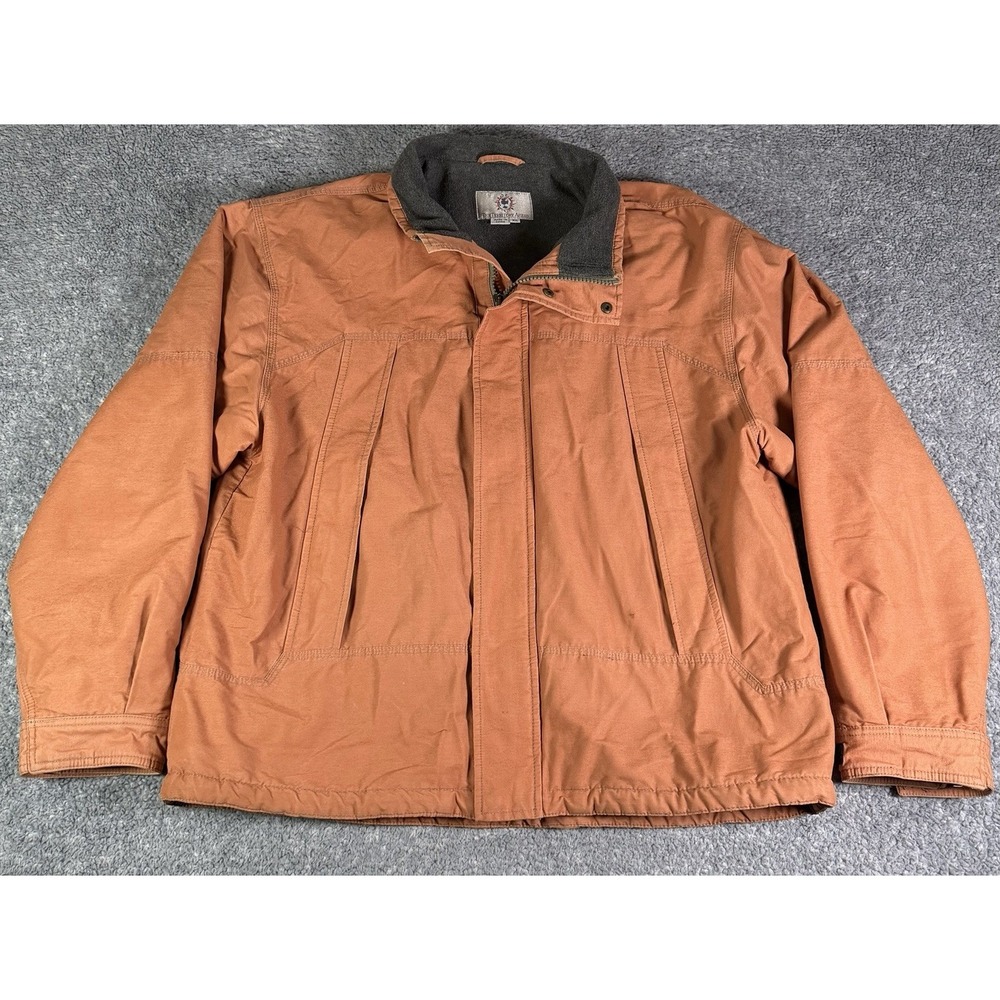 The Territory Ahead Mens XL Orange Jacket Canvas Cotton Nylon Blend Fleece Lined